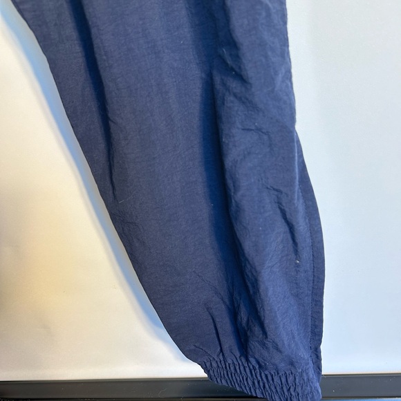 ADIDAS VTG NAVY NYLON ZIP LEG DRAWSTRING WAIST MENS JOGGERS SIZE XL - Picture 9 of 10